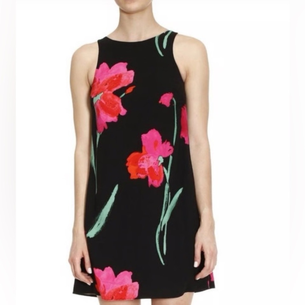 50%offw❤️ Ralph Lauren black flowered sleeveless dress 14 pockets 119